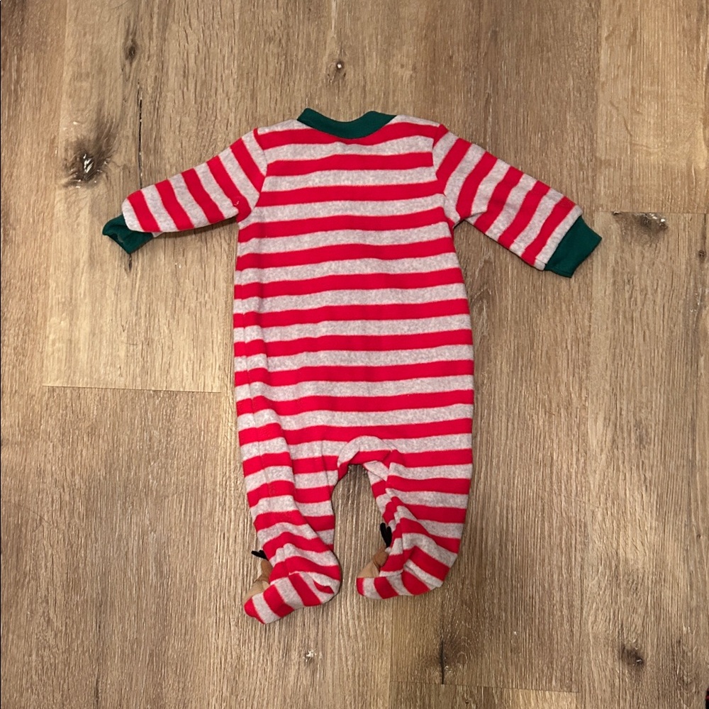 Carter's Festive Red and White Reindeer Footie - Picture 3 of 3